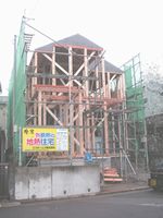 外断熱の地熱住宅　建築現場