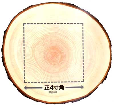 木曾東濃檜　構造材　正四寸角